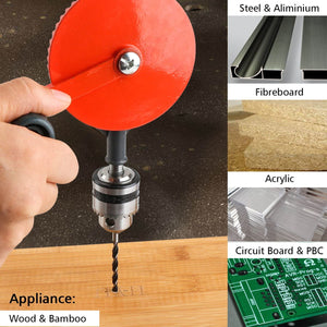 Hand Drill Manual, Hand Drill Rotary Cranking Handle 3/8 inch Chuck 3 Jaw
