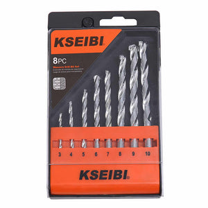 Masonry Drill Bits Set - Plastic Case 8-Pcs Set