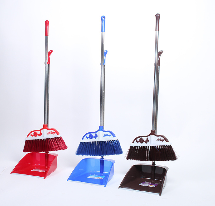 Plastic Dustpan with Broom Set